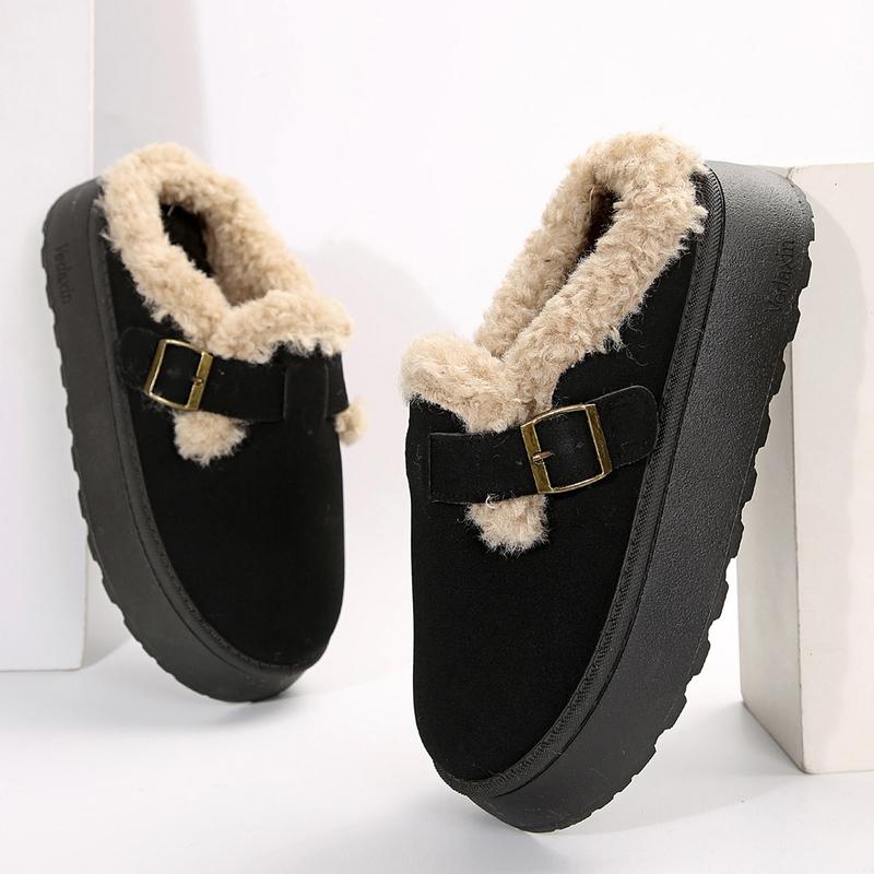 ELLAT - Suede Plush Buckle Slip On