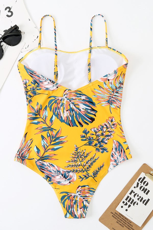 Leaf Print One-piece Swimsuit