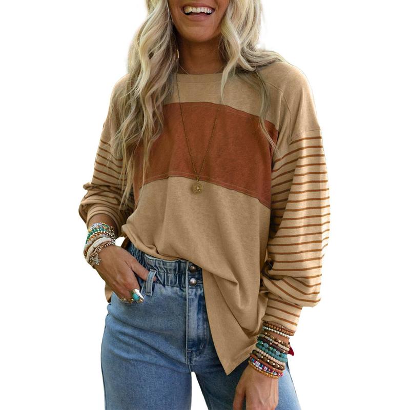 PERPETUA™ - Casual Long-Sleeve Oversized Crew Neck Top