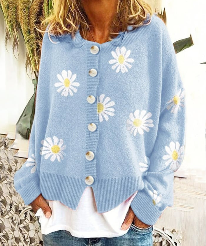 Angel Cute Cardigan With Daisies
