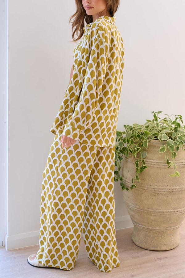 Layne Mustard Print Shirt Set of Three
