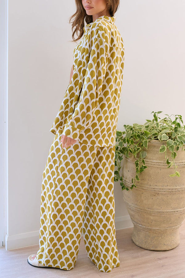 Layne Mustard Print Shirt Set of Three