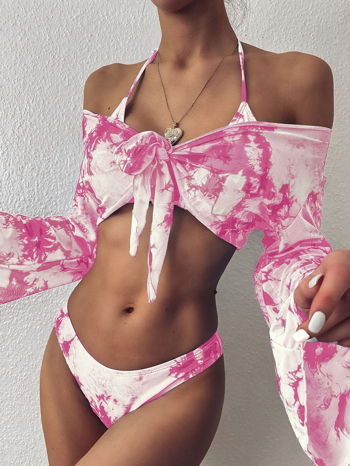 Tie Dyed Bikini Three Piece Set