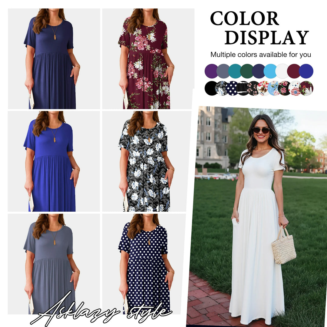ASHLEY | Casual Long Dresses with Pockets
