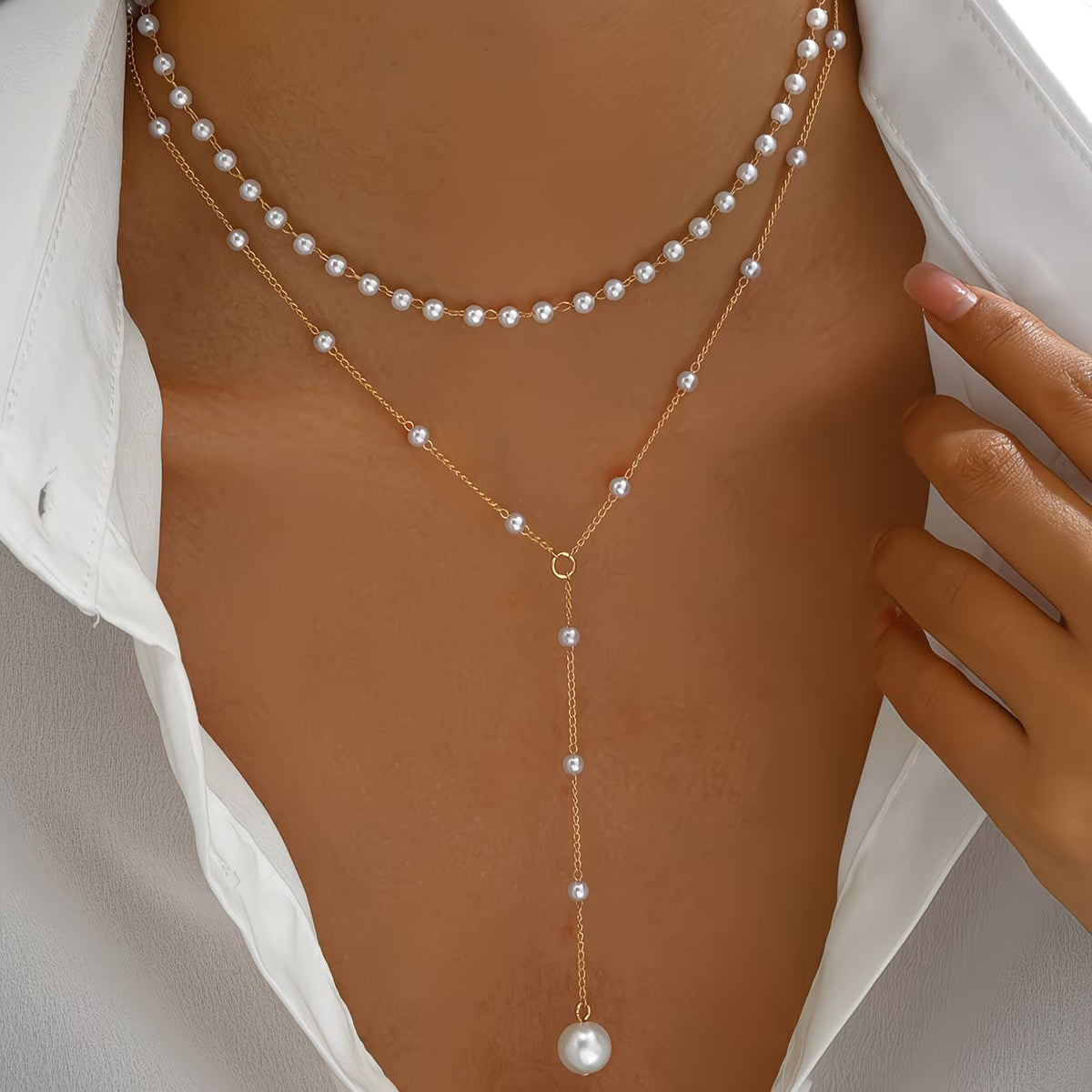 Necklace with Graduating Pearls
