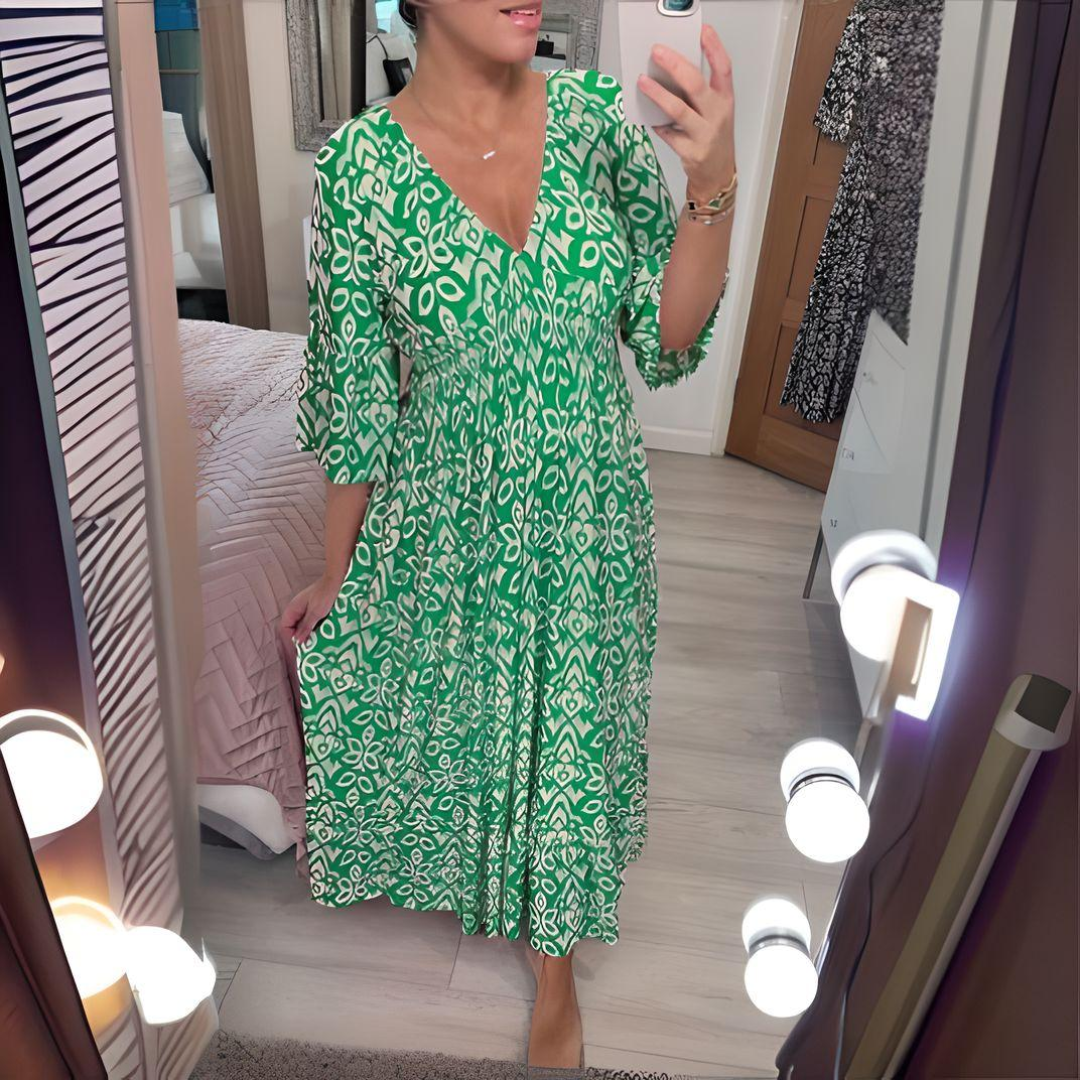 Lun - Boho Printed Dress
