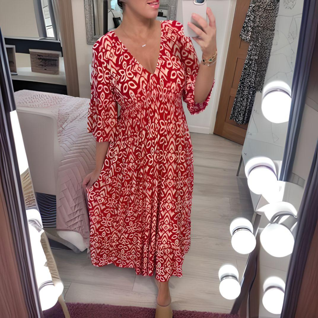 Lun - Boho Printed Dress