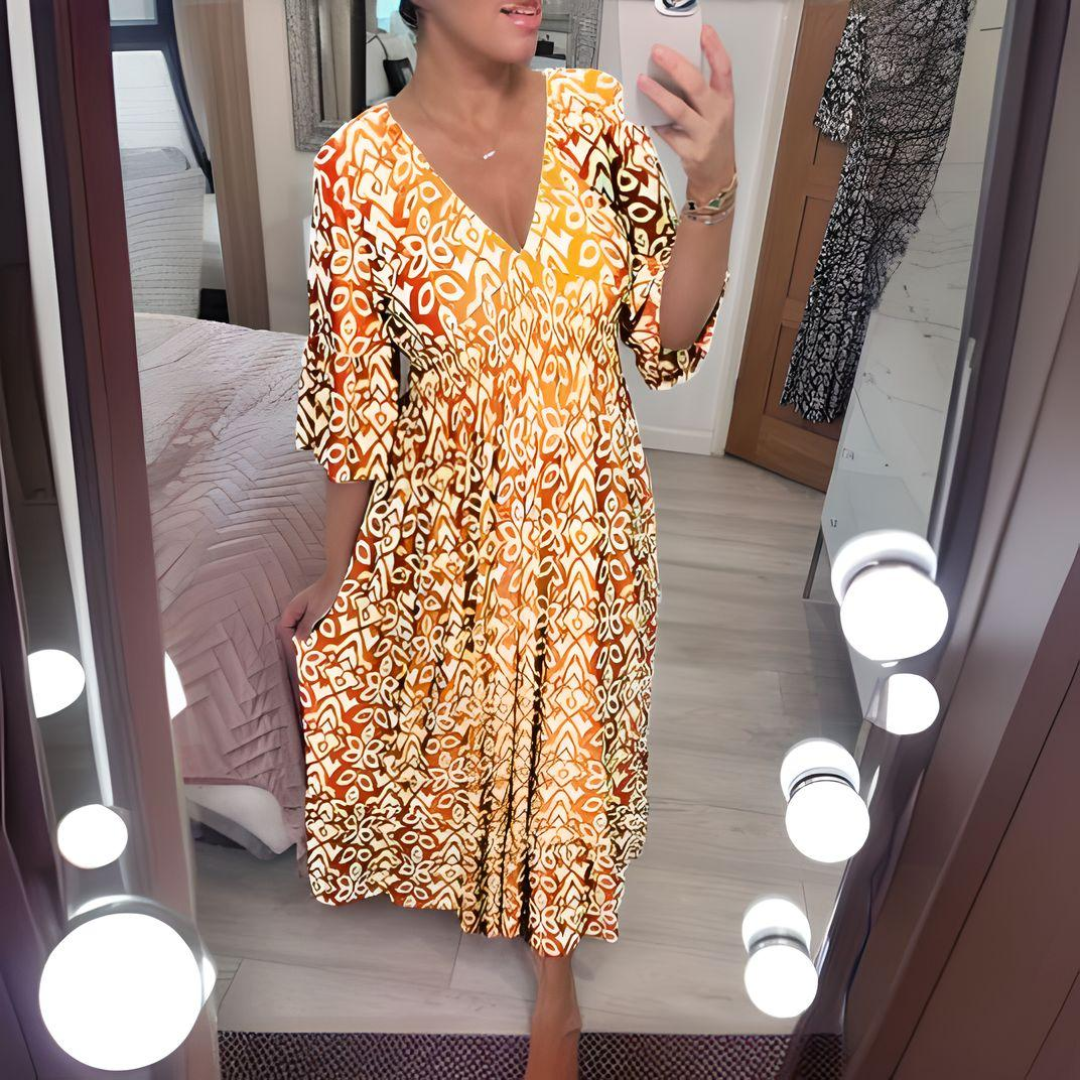 Lun - Boho Printed Dress