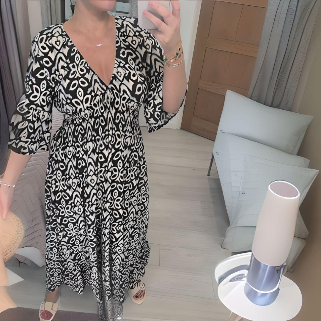 Lun - Boho Printed Dress