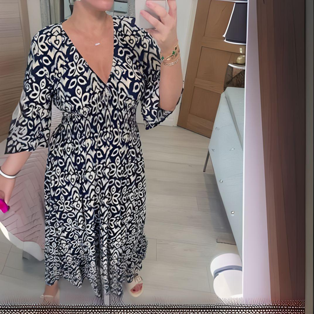 Lun - Boho Printed Dress