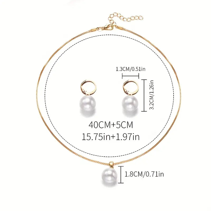 Elegant pearl necklace set