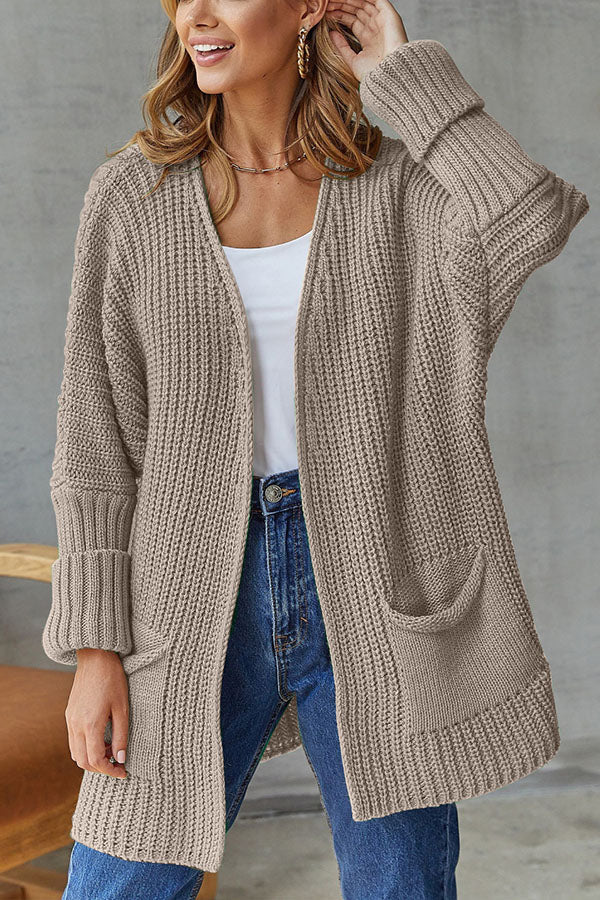 BRITTANY | loose mid length sweater cardigan coat large size casual
