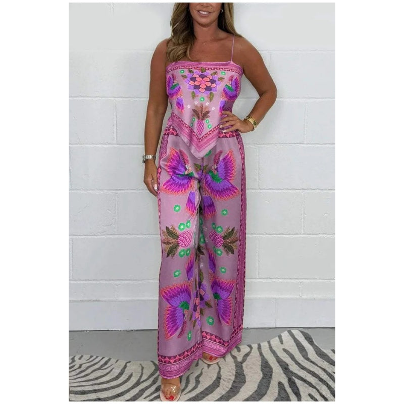 Sofia | Elegant Tropical Jumpsuit – Lightweight, Vibrant &amp; Flattering