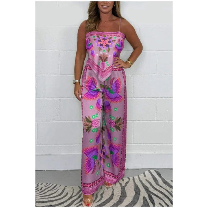 Sofia | Elegant Tropical Jumpsuit – Lightweight, Vibrant &amp; Flattering
