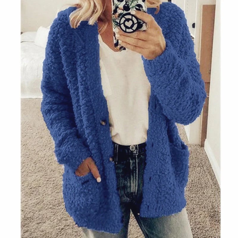 CQI Autumn And Winter Plus Size Cardigan Casual Velvet Short Jacket