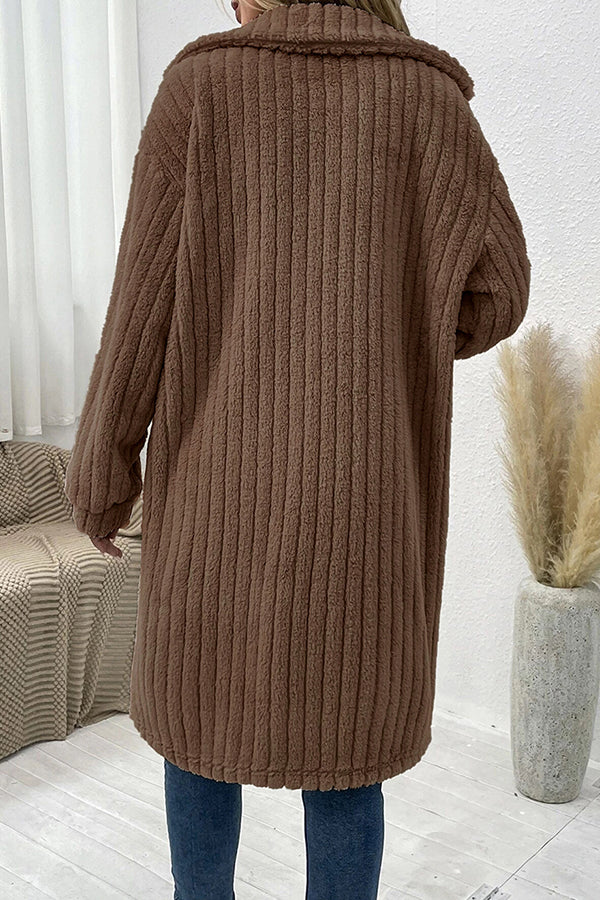 Diana lapel plush top coat