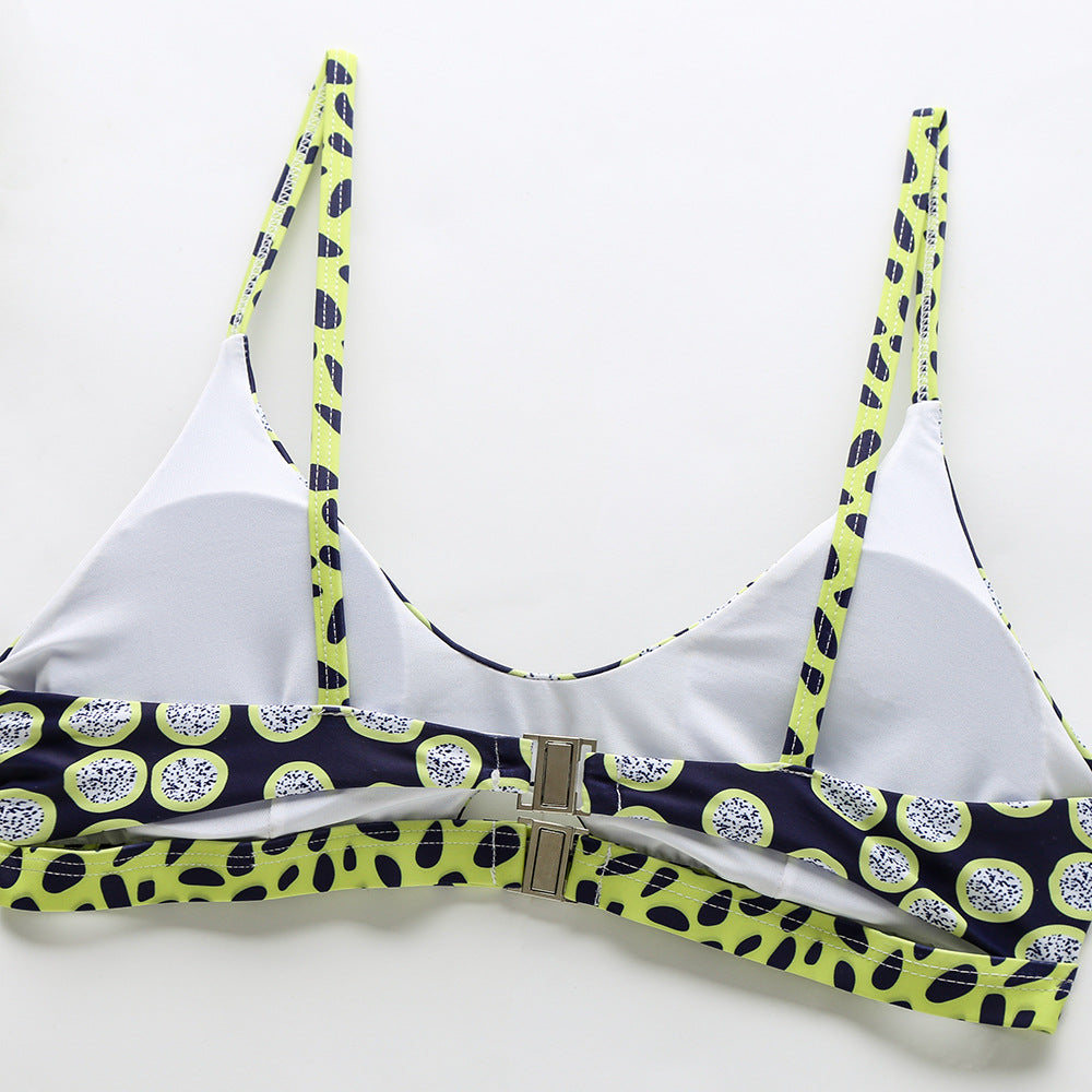 Women's New Sexy Printed Bikini Set Bandage Low Waist Swimsuit