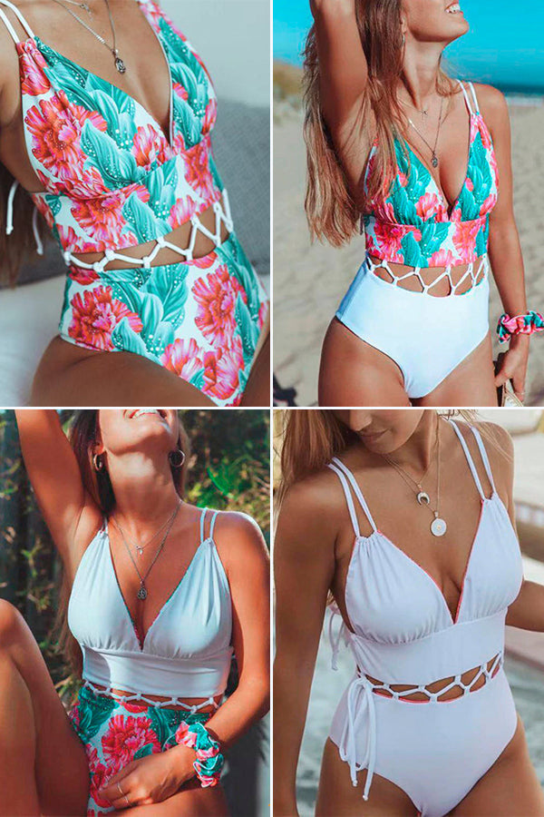 Polynesia | Reversible Tropical Print One Piece Swimsuit a Four-piece