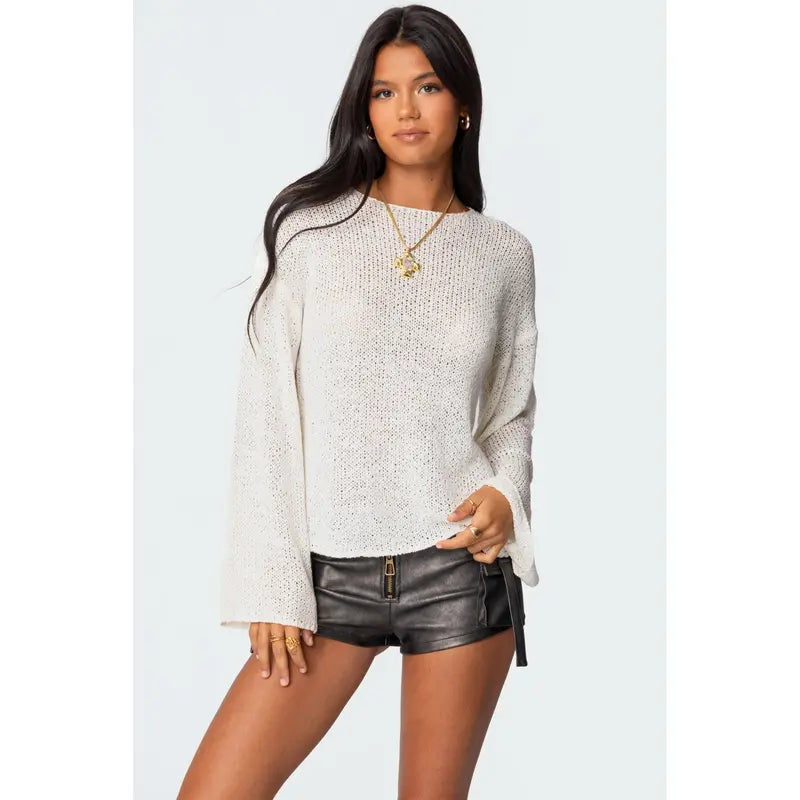 ARIELLAT - Light Knit Drop Shoulder Sweater