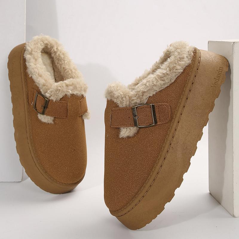 ELLAT - Suede Plush Buckle Slip On