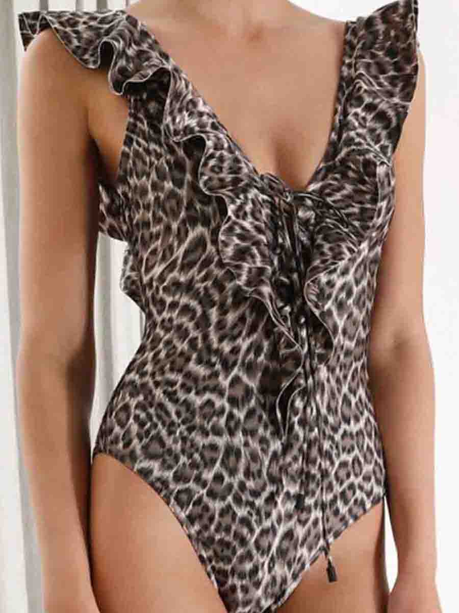 Leopard Print One-piece Swimsuit