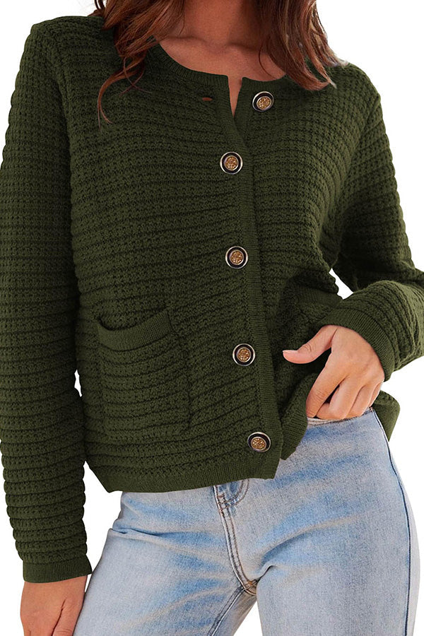 JANE | Long-sleeved round neck knitted new cardigan