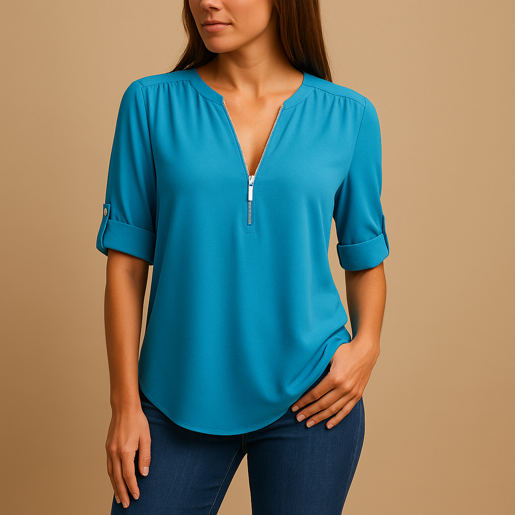 Chic V-Neck Blouse with Breathable Design for Women | Danisha