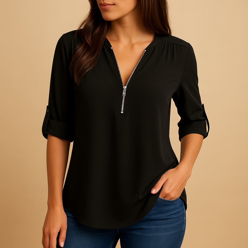 Danisha Women's Elegant V-Neck Blouse with Breathable Design