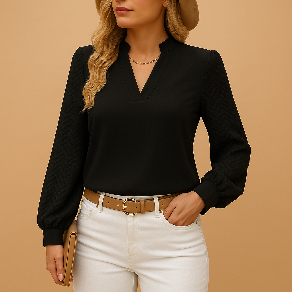 Chic V-Neck Women's Top | Noa