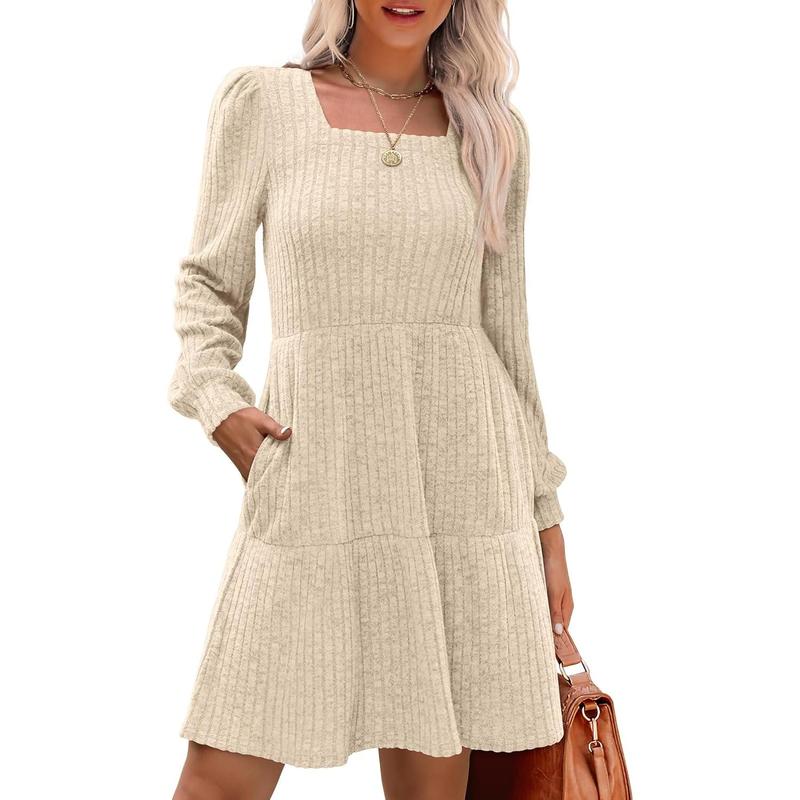 ELIZAT - Cozy Square Neck Long Sleeve