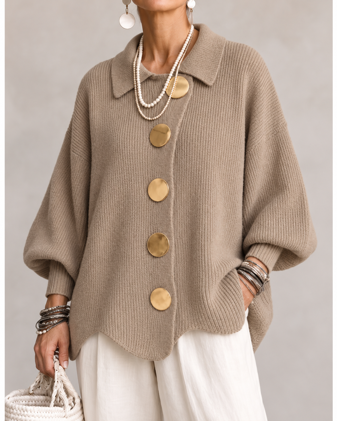 Eleanor Oversized Collared Cardigan
