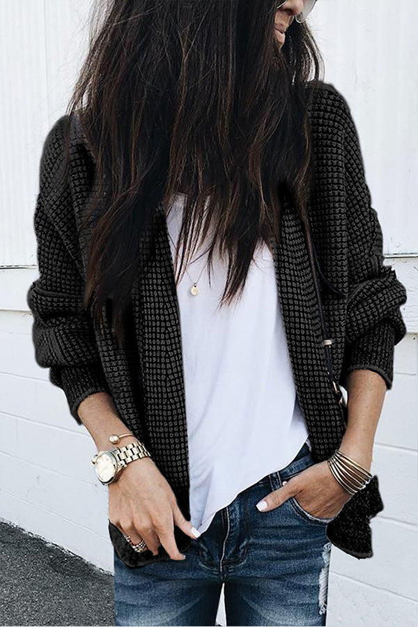 Contrast Trim Open Front Cardigan