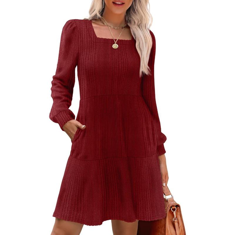 ELIZAT - Cozy Square Neck Long Sleeve