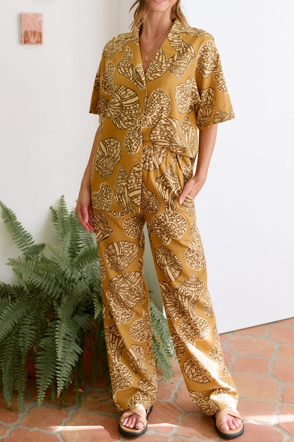 Monet sea change print trouser suit