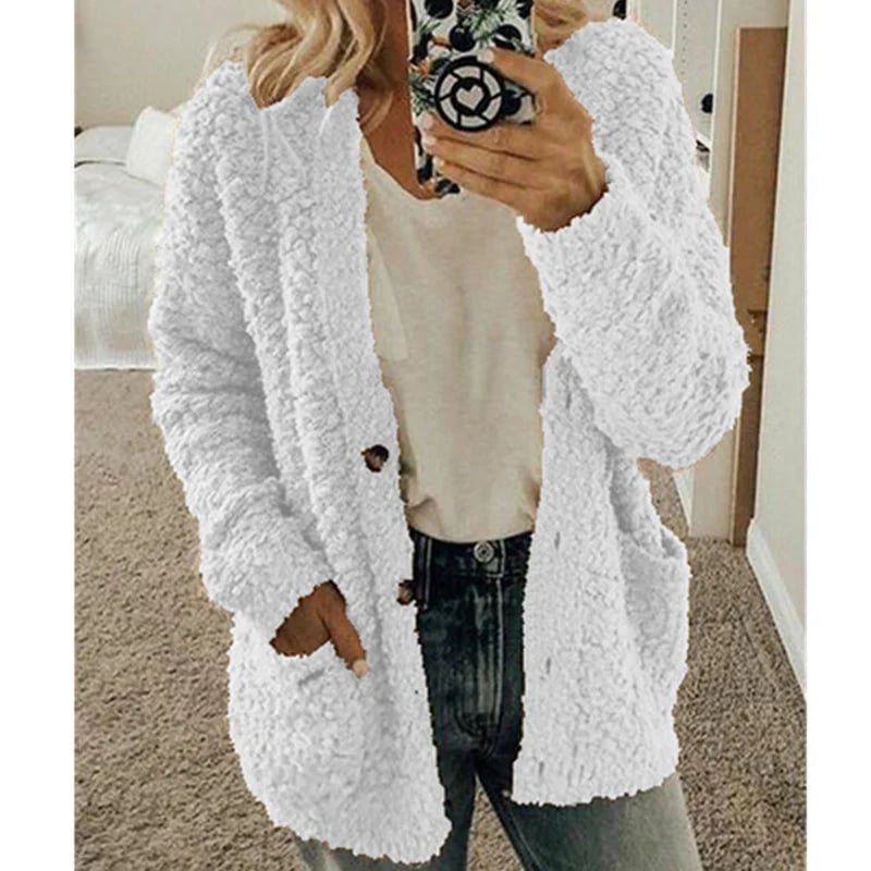 CQI Autumn And Winter Plus Size Cardigan Casual Velvet Short Jacket