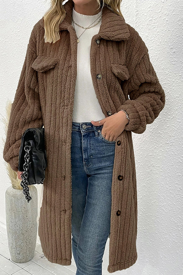 Diana lapel plush top coat