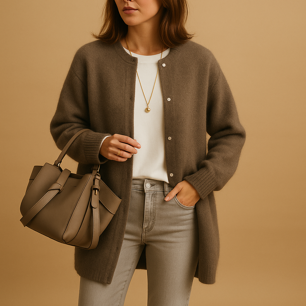 Liora Long Sleeve Button-Up Knitted Cardigan for Women