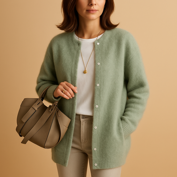 Liora Long Sleeve Button-Up Knitted Cardigan for Women