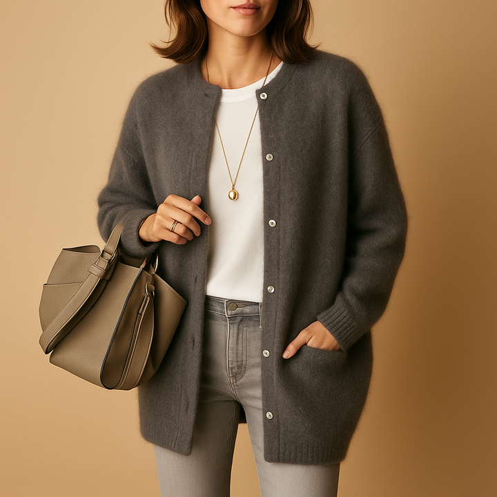 Liora Long Sleeve Button-Up Knitted Cardigan for Women