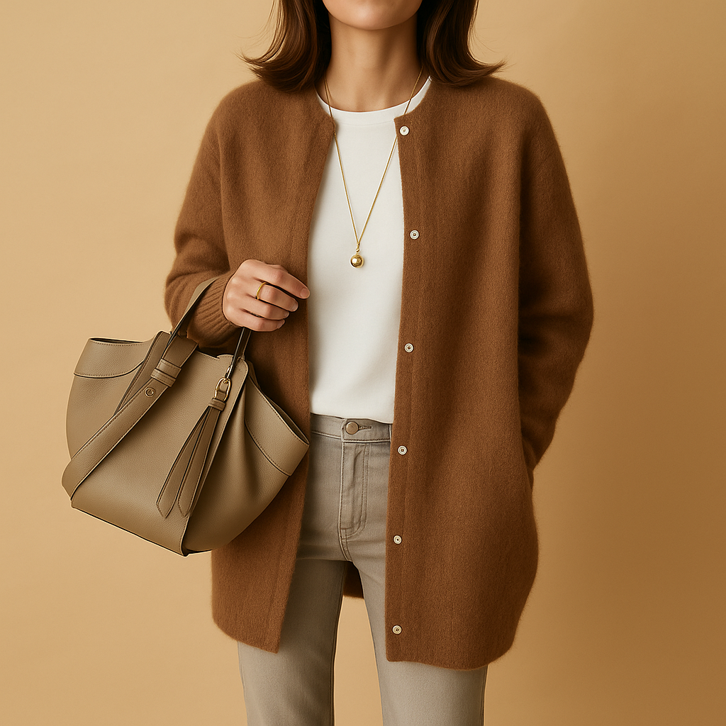 Liora Long Sleeve Button-Up Knitted Cardigan for Women