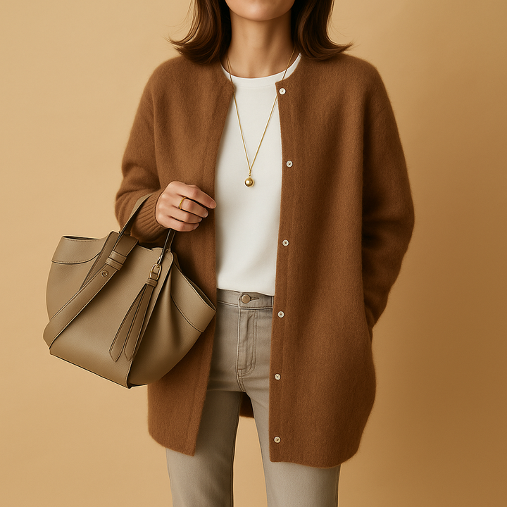 Liora Long Sleeve Button-Up Knitted Cardigan for Women