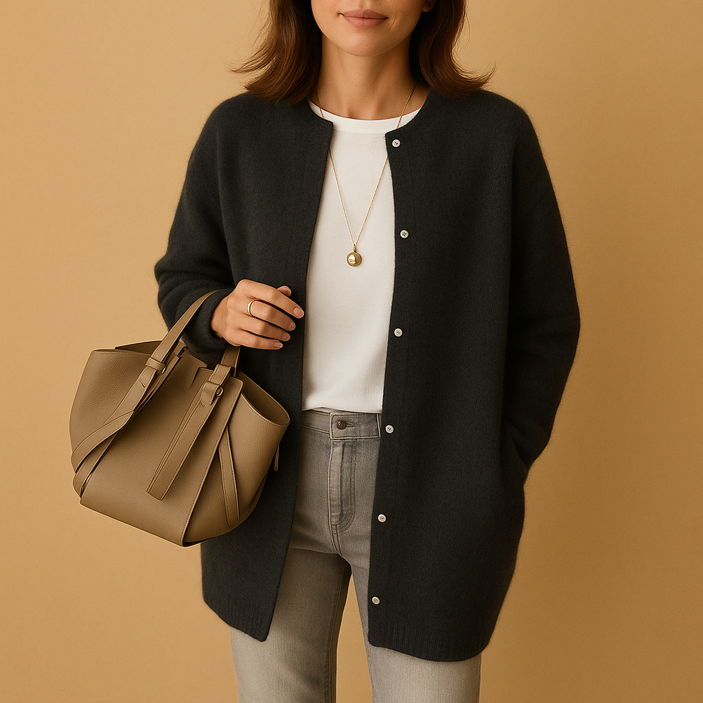 Liora Long Sleeve Button-Up Knitted Cardigan for Women