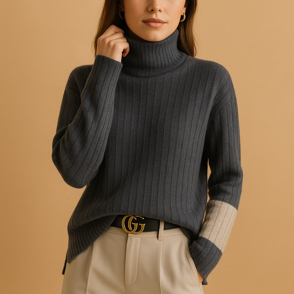 High-Collar Knitted Sweater for Women | Linde