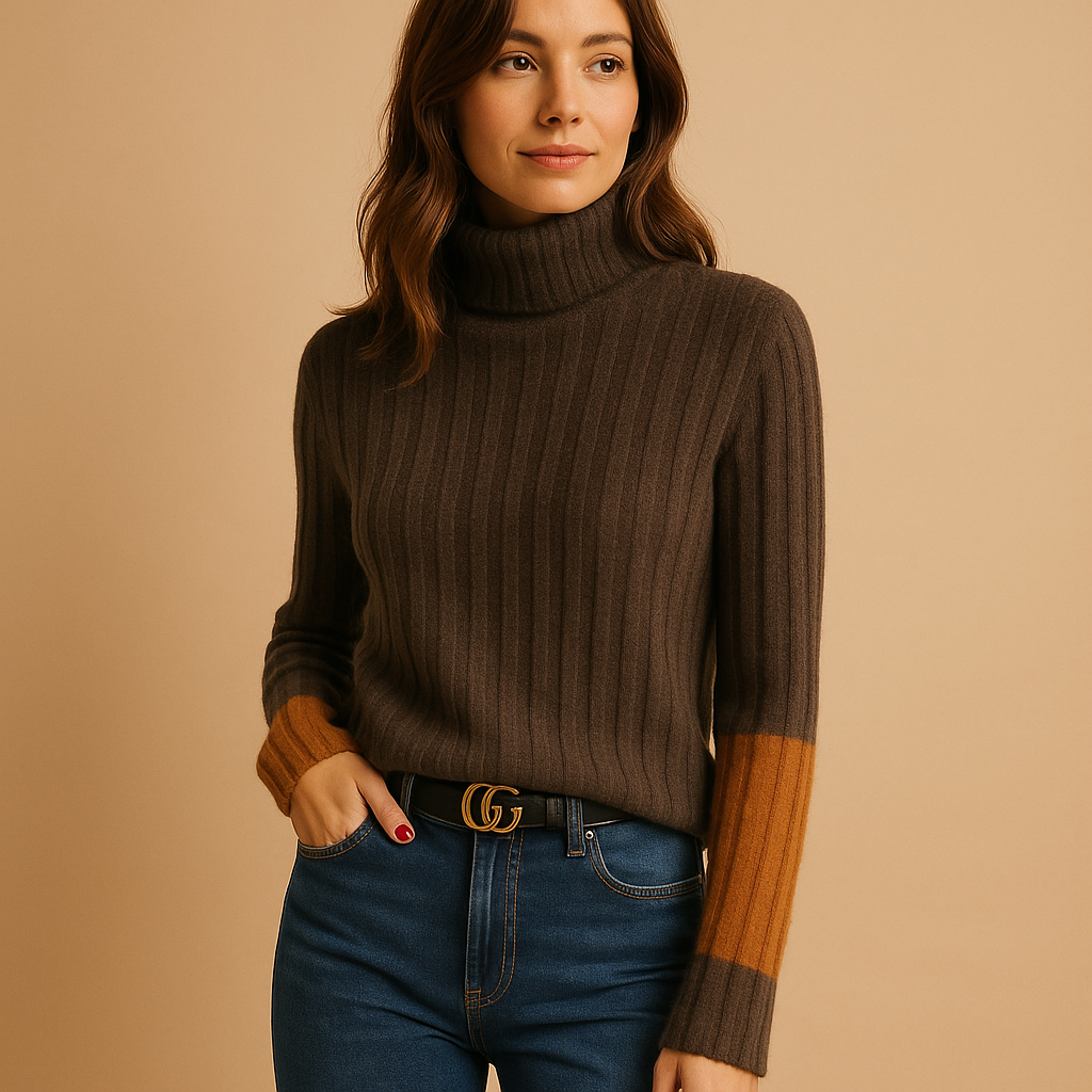 High-Collar Knitted Sweater for Women | Linde