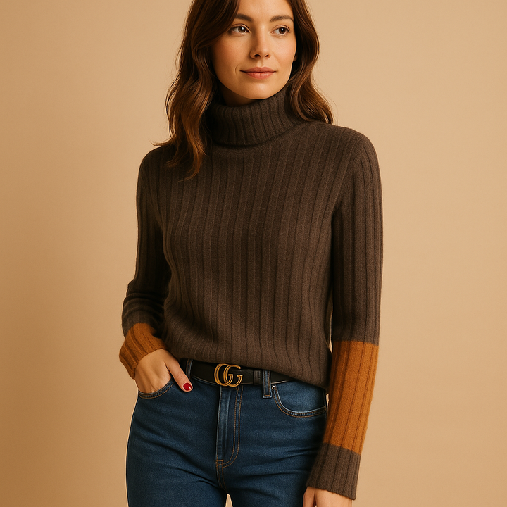 High-Collar Knitted Sweater for Women | Linde