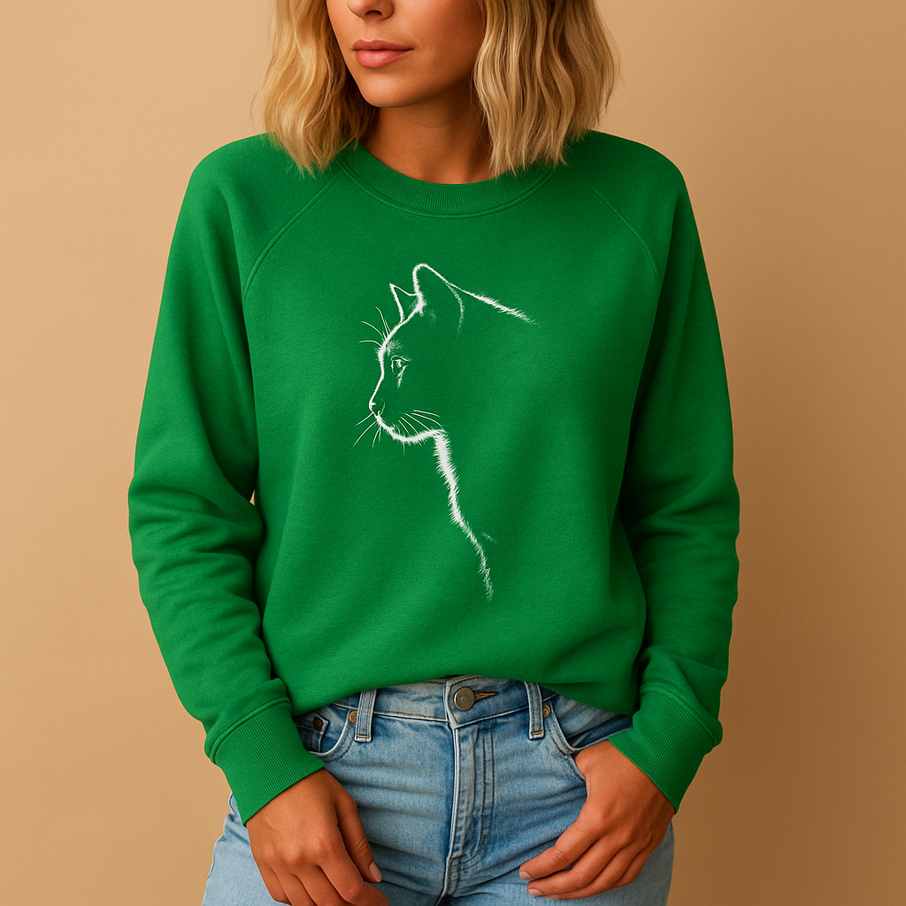 Yara Cat Print Knitted Sweater for Women