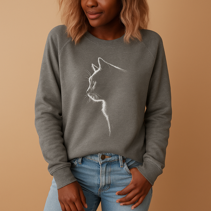 Yara Cat Print Knitted Sweater for Women