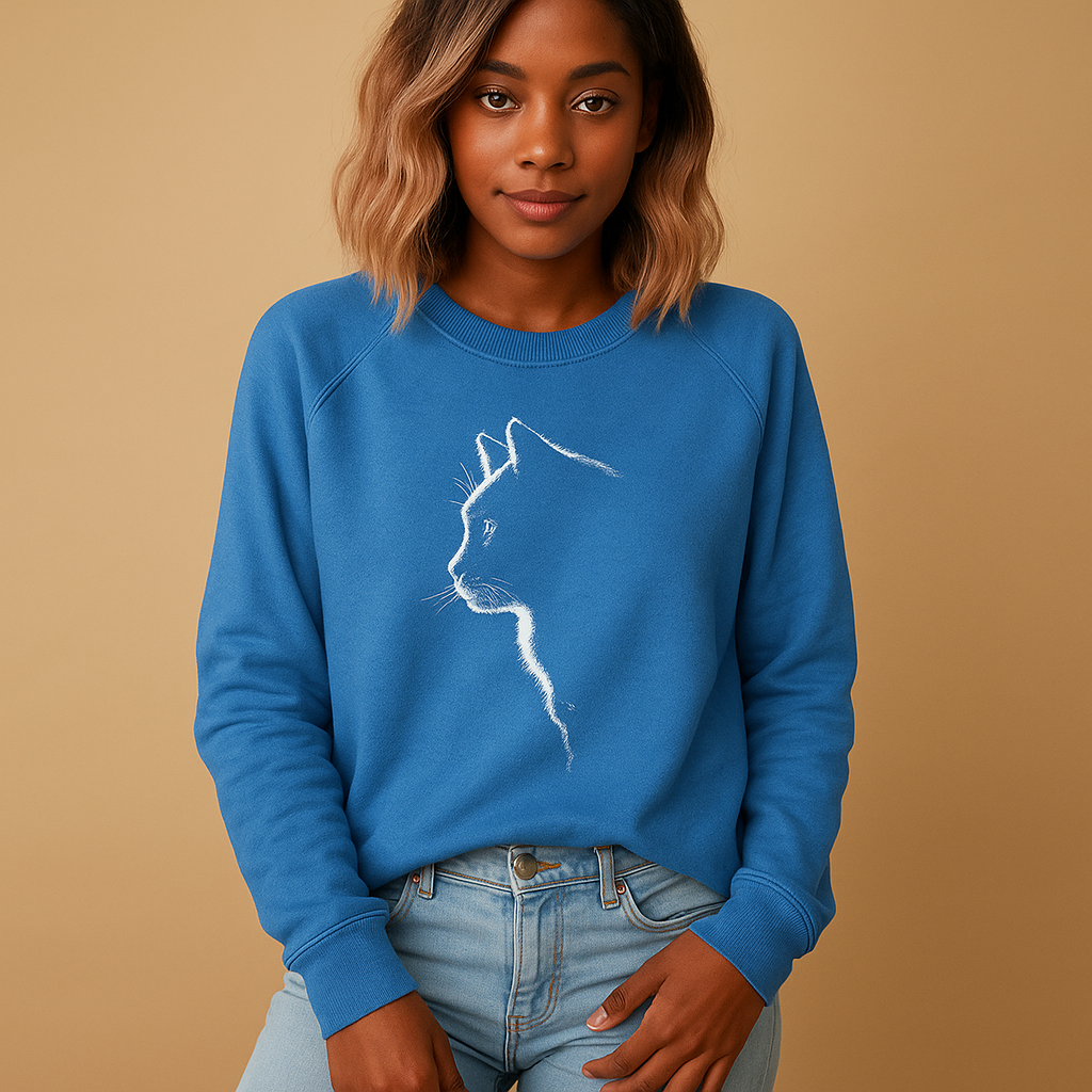 Yara Cat Print Knitted Sweater for Women