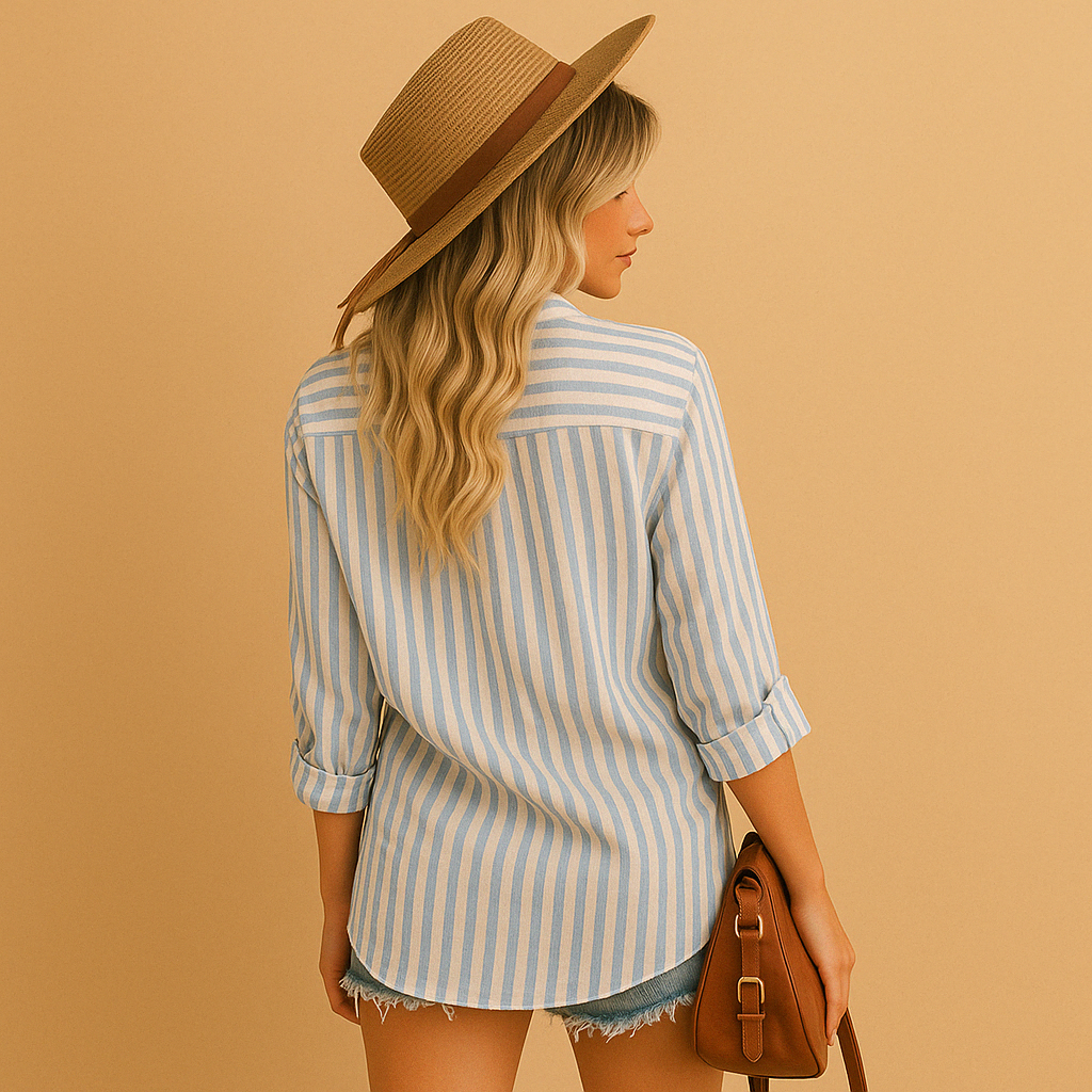 Elise Women's Elegant Fit Striped Blouse