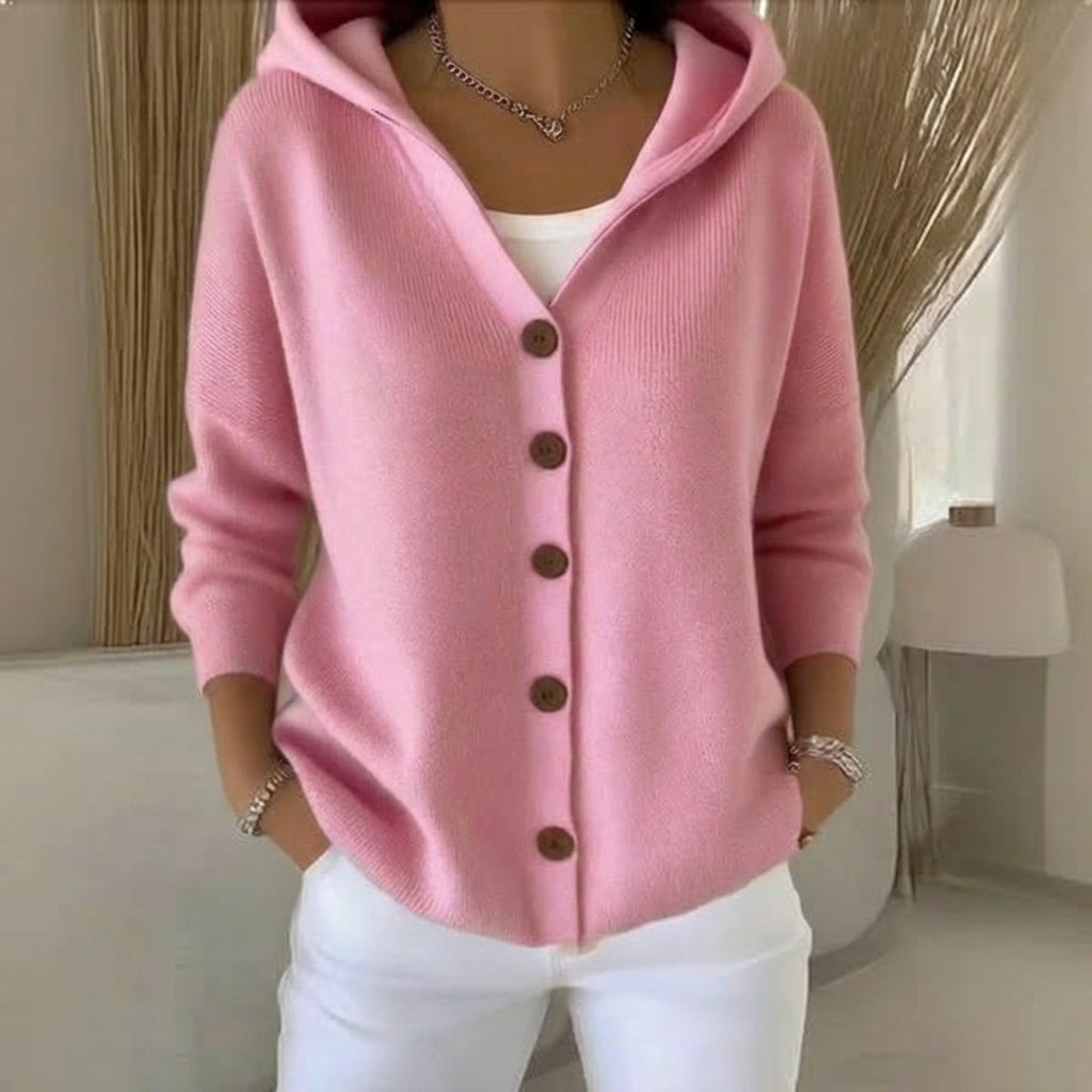 Mila Effortless Comfort  Soft Hooded Knit Cardigan